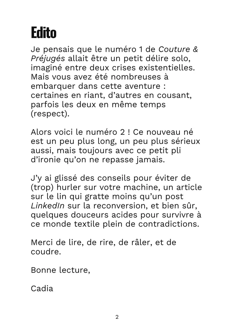 Couture & Préjugés n°2 (magazine PDF)
