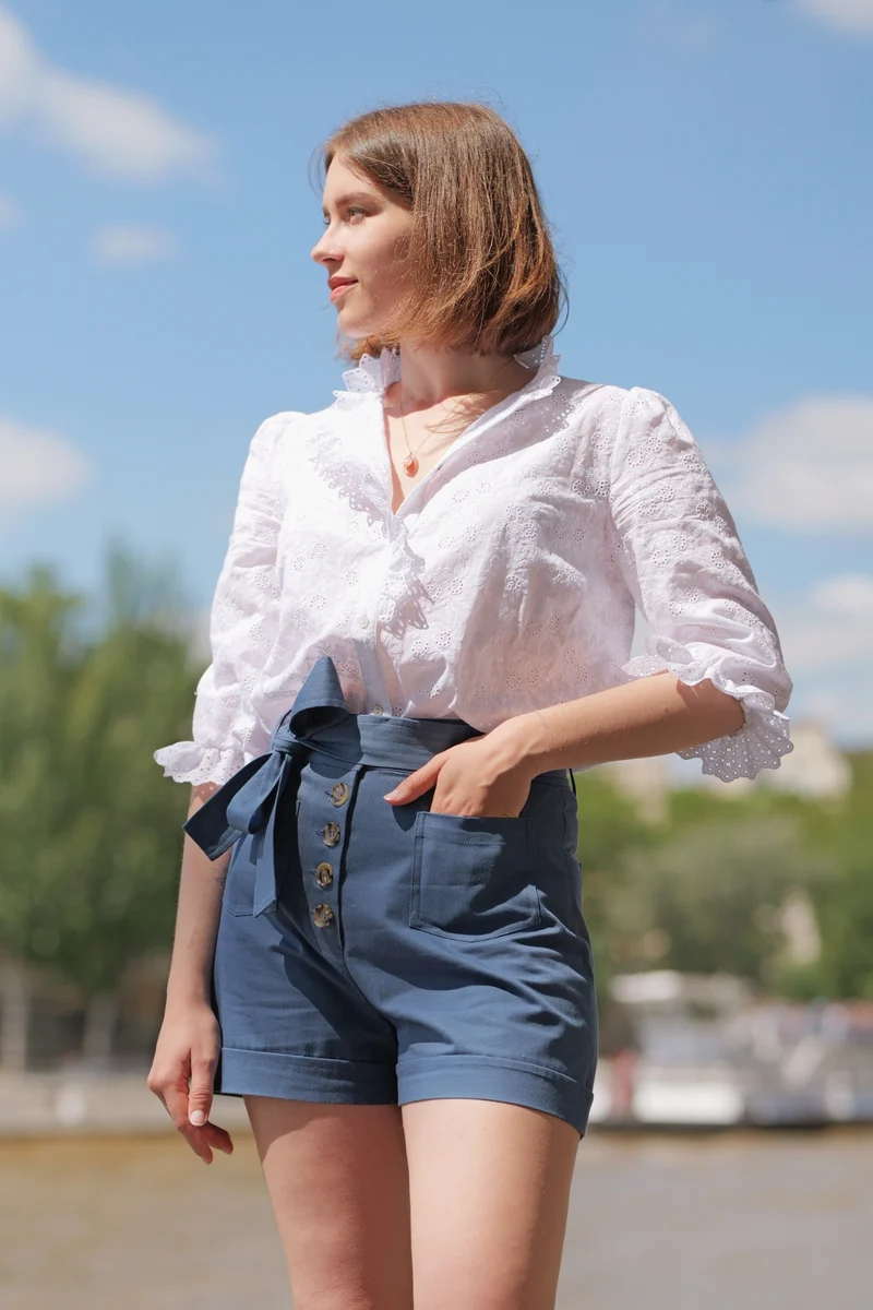 Short Sasha - bleu moyen