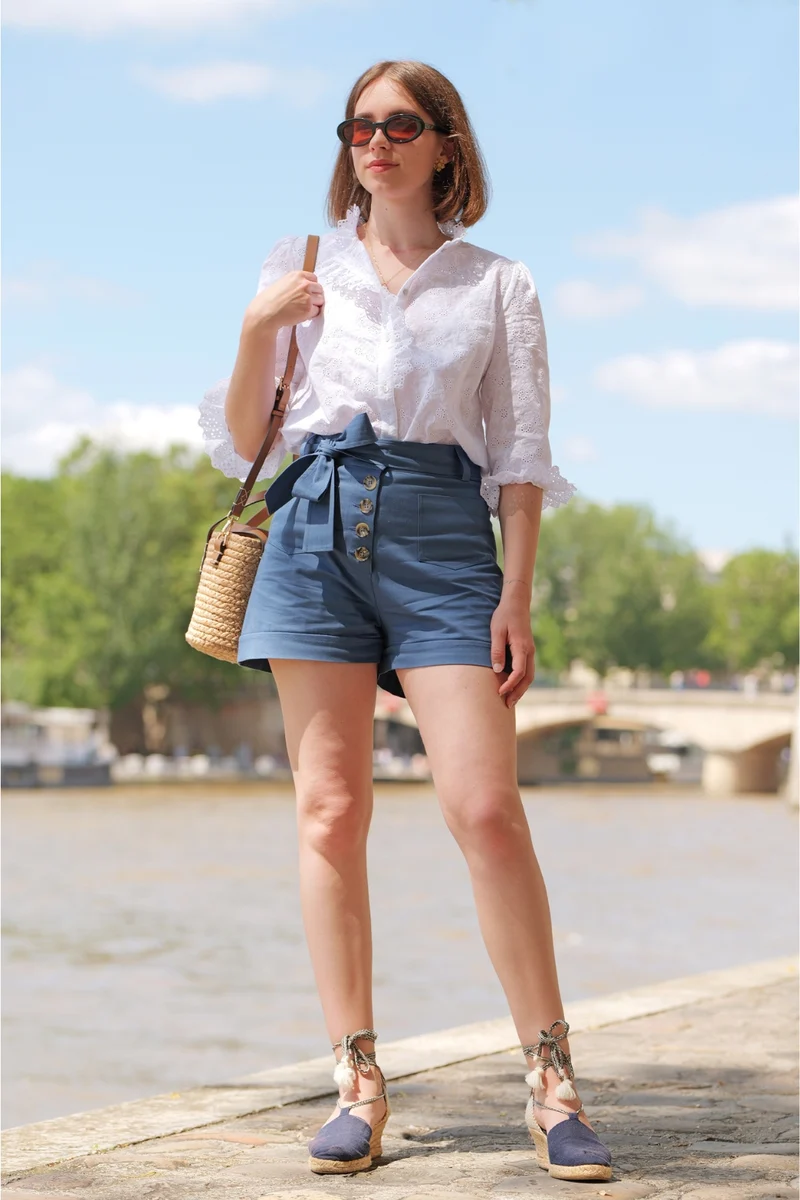 Short Sasha - bleu moyen