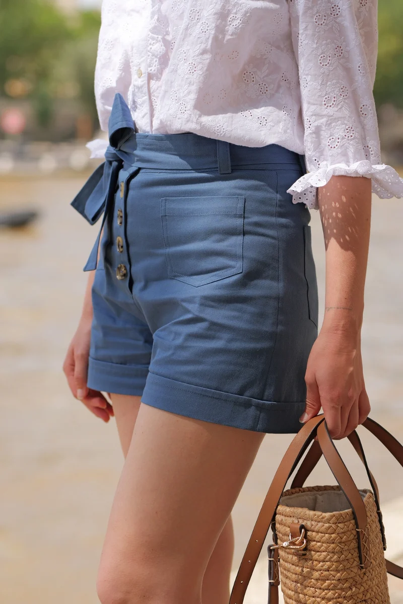 Short Sasha - bleu moyen