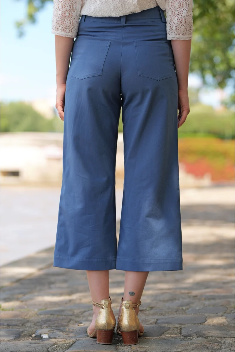 Pantalon Mitya - longueur 7/8 - bleu moyen