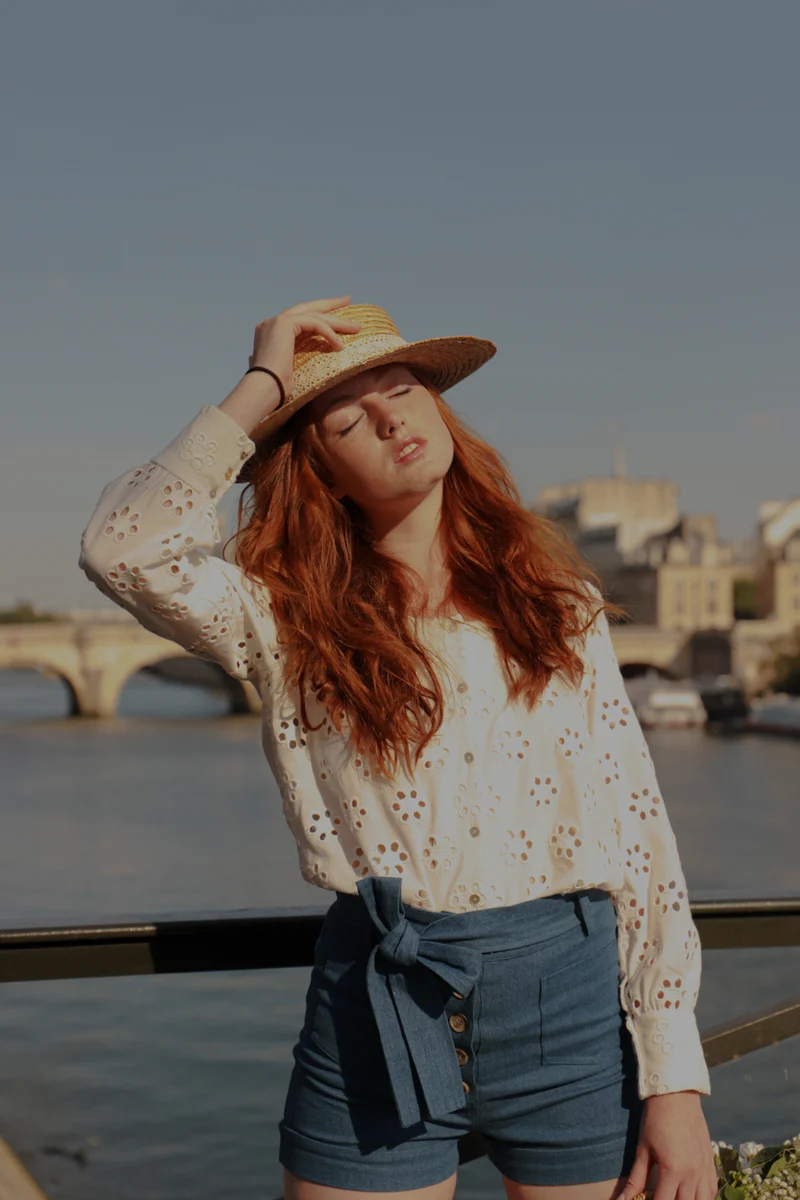 Short Sasha - bleu denim moyen - coton upcyclé