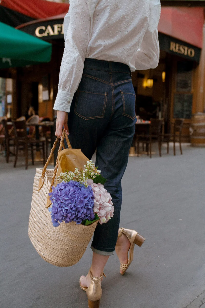 Jean Dima Mom 7/8 - brut - coton bio certifié GOTS