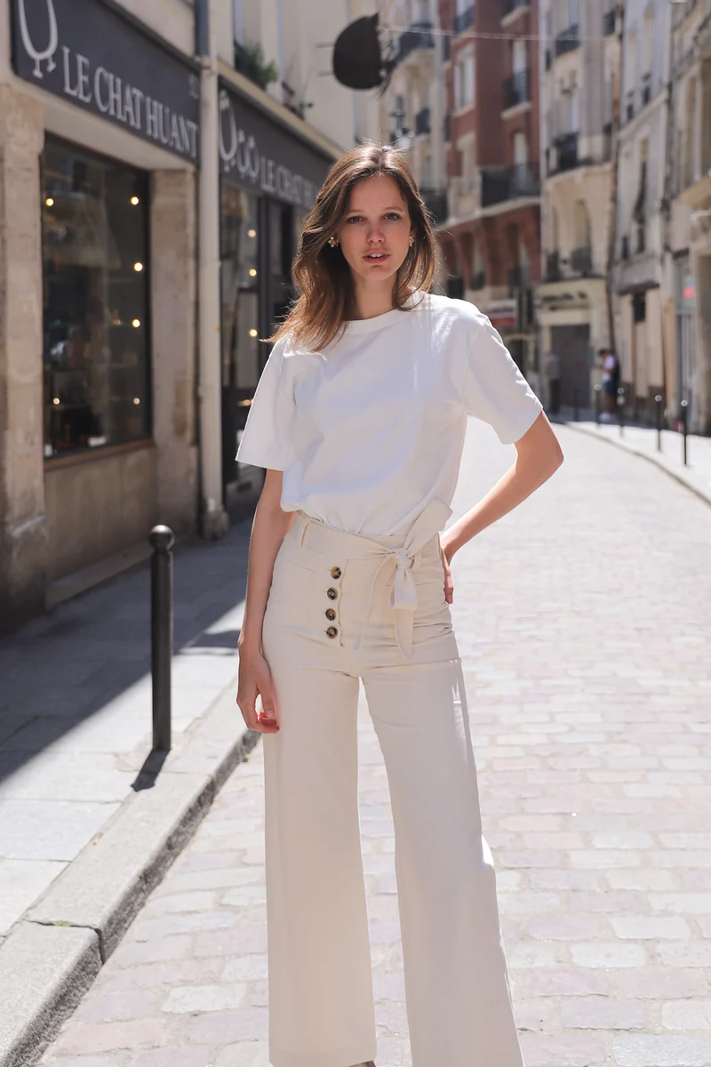 Pantalon Misha - long - toile beige