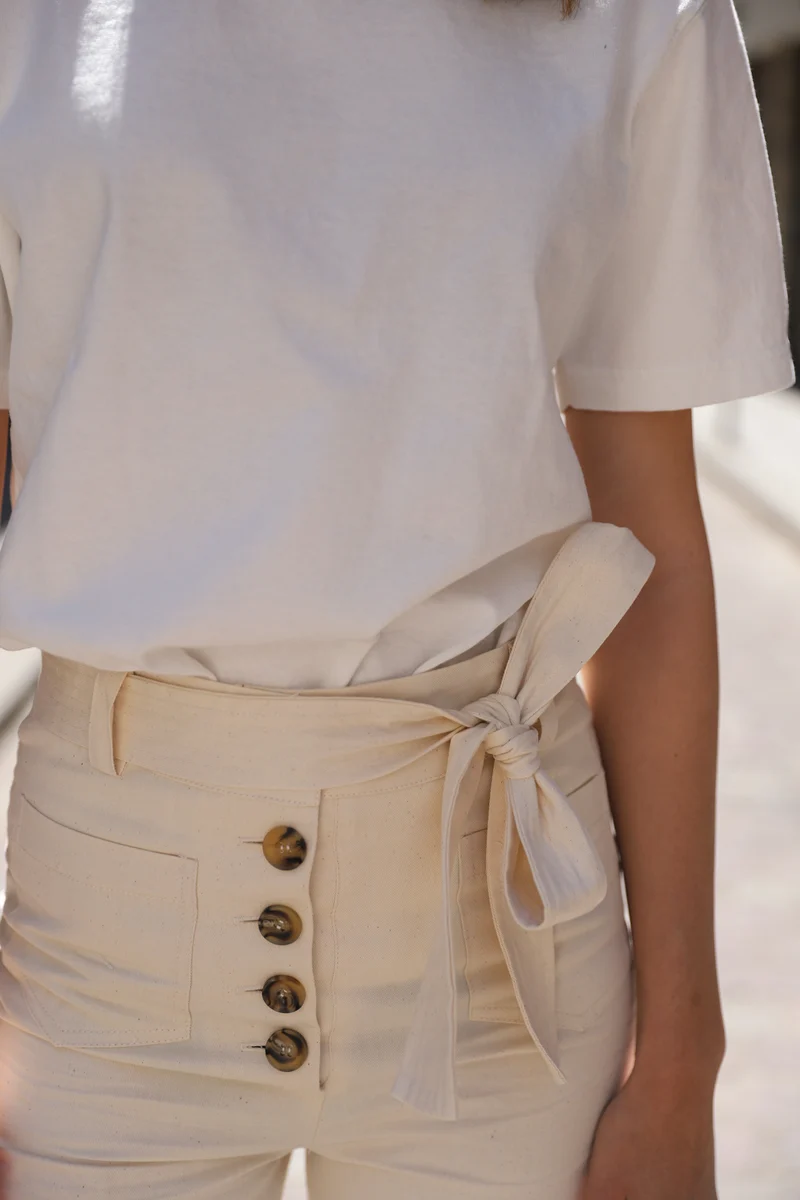 Pantalon Misha - long - toile beige