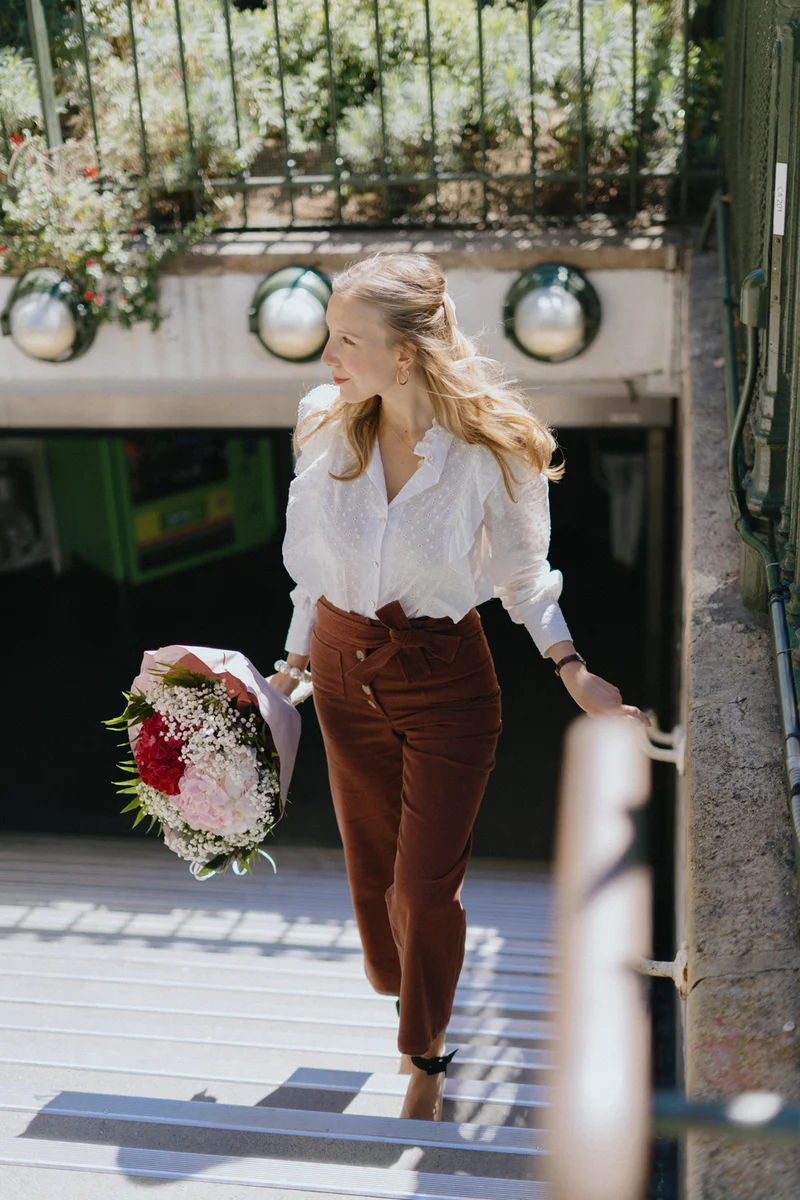 Pantalon Mitya - velours côtelé - longueur 7/8
