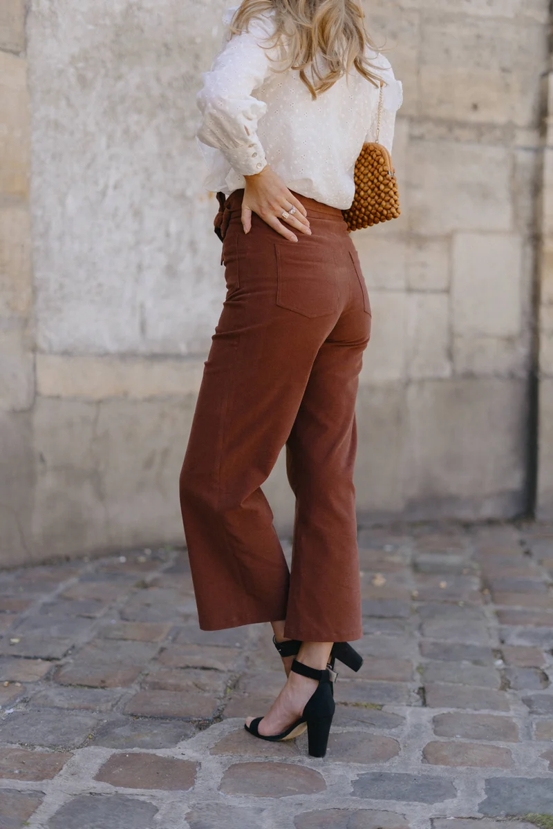 Pantalon Mitya - velours côtelé - longueur 7/8