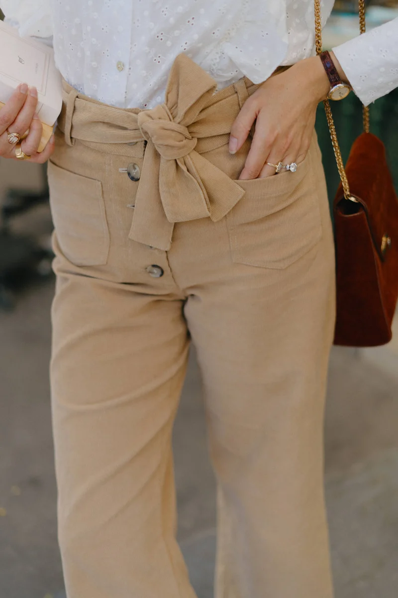 Pantalon Mitya - velours côtelé - longueur 7/8