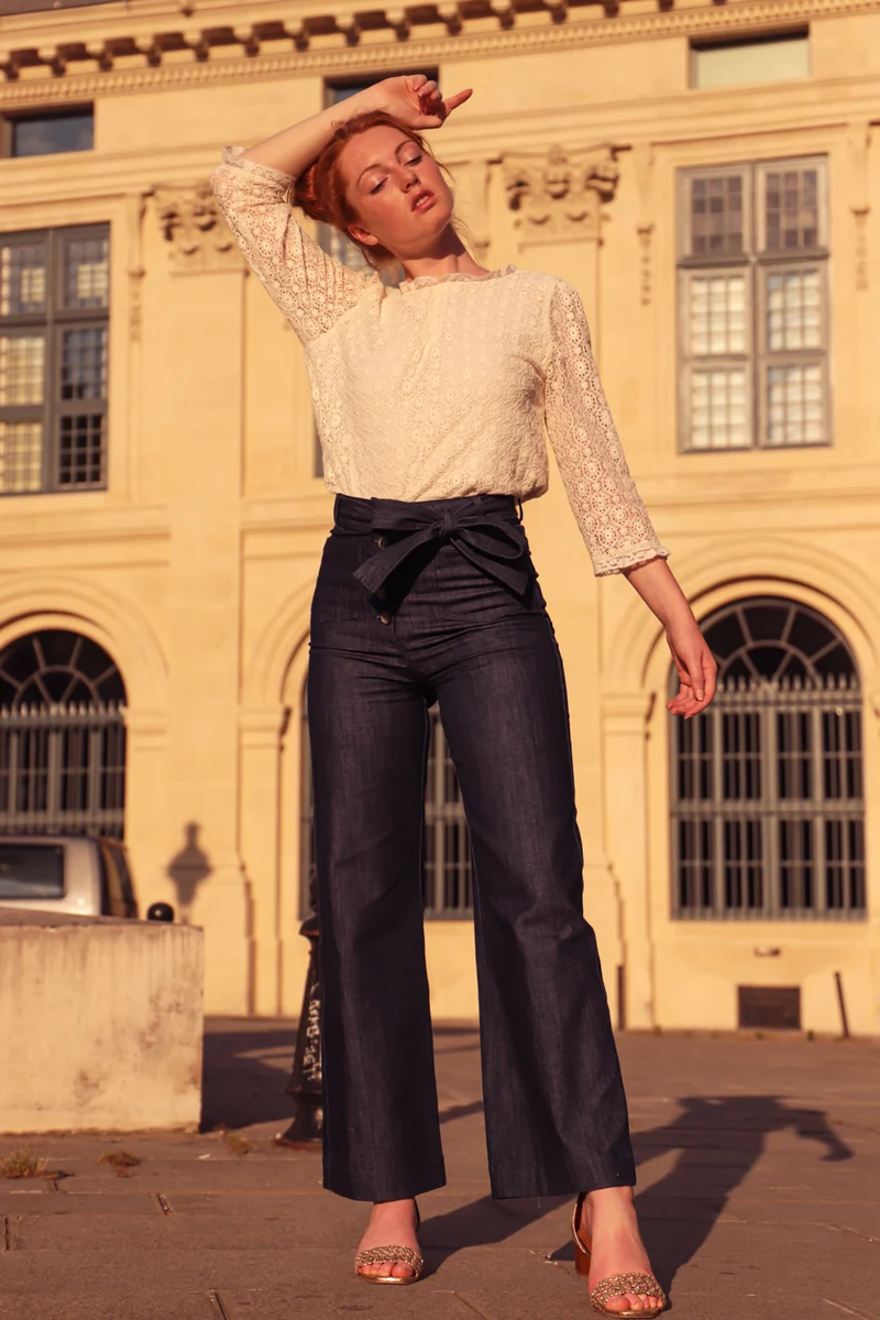 Jean taille haute femme Misha – Denim bio, made in France - Élégance minimaliste à la parisienne
