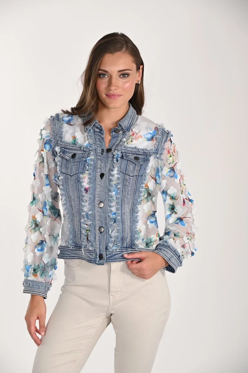 La veste en denim à détails floraux Frank Lyman | 261601