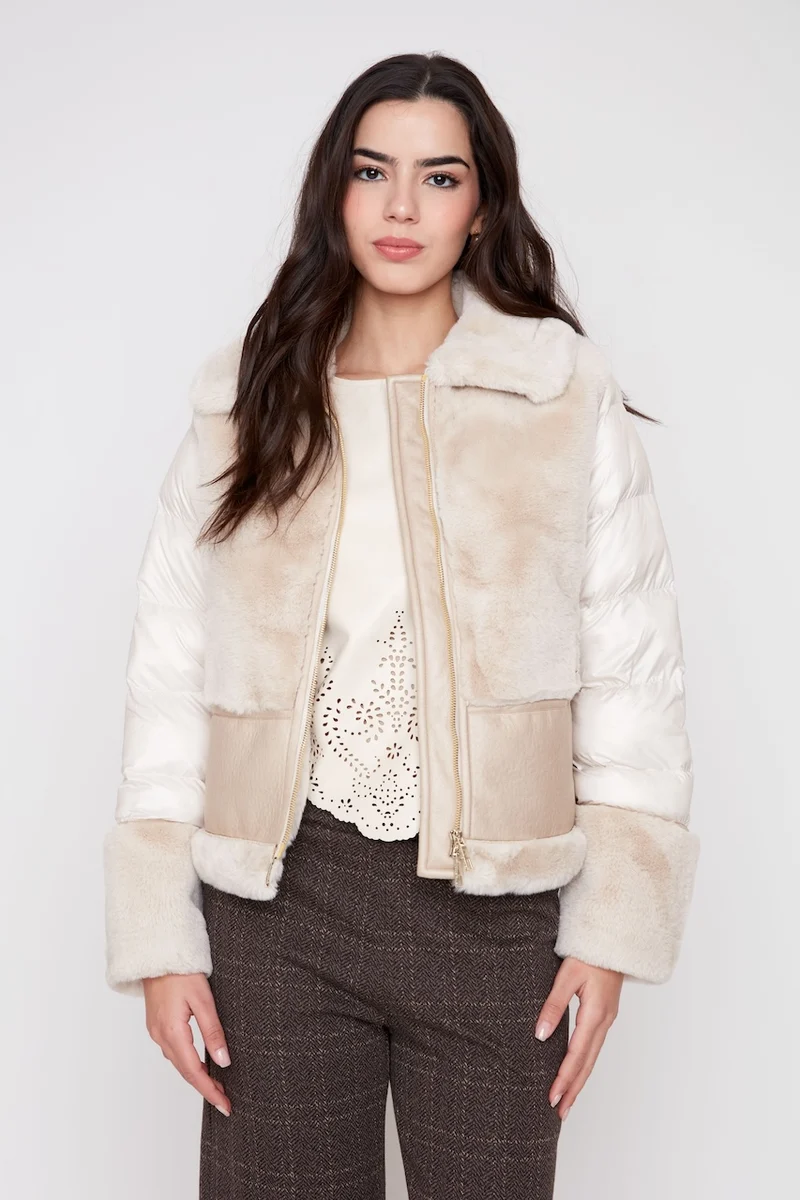La veste matelassée en fausse fourrure Renuar | R3949L-E3116