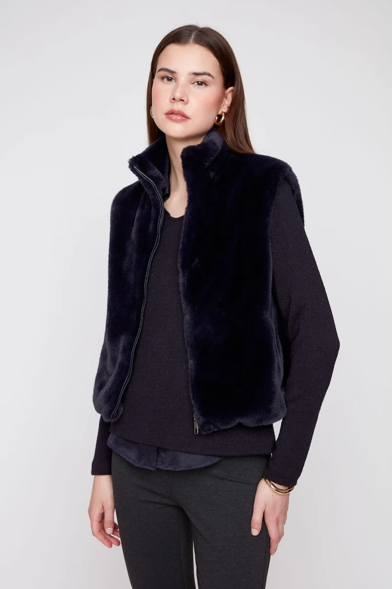 La veste sans manches en fausse fourrure Renuar | R3879L-E3011