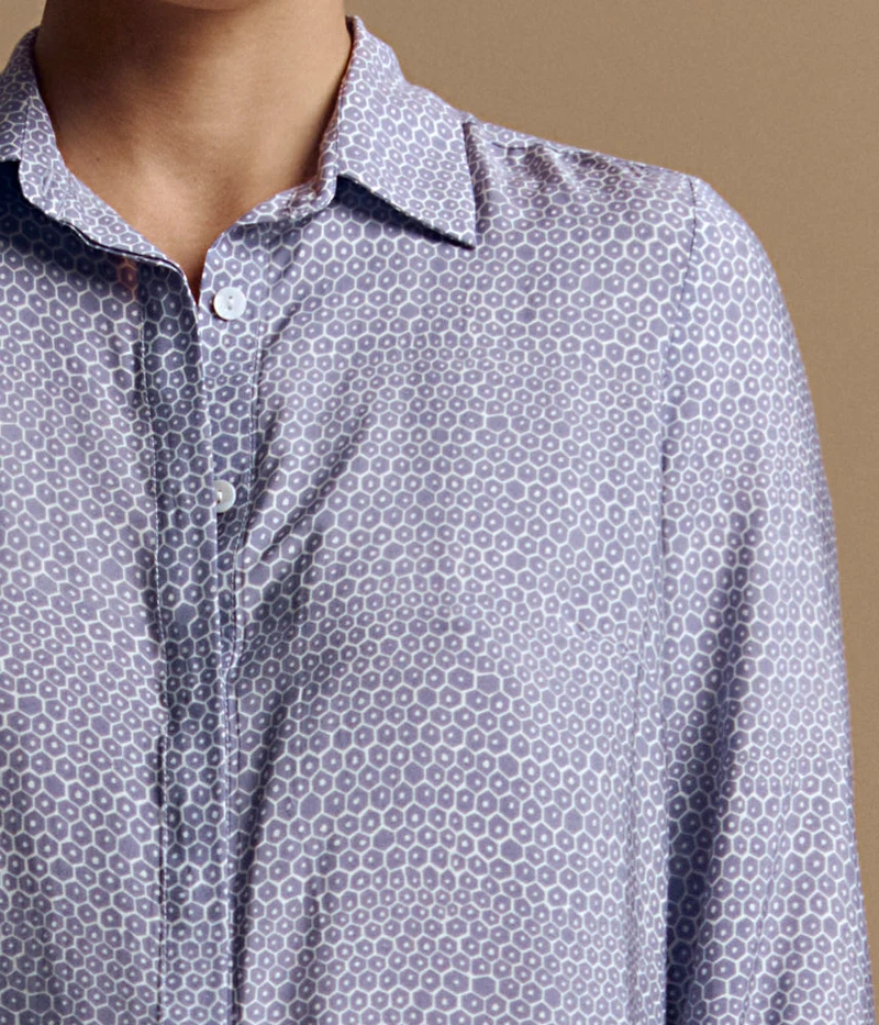 Chemise imprimée en viscose et soie COUNTRY/84092/640