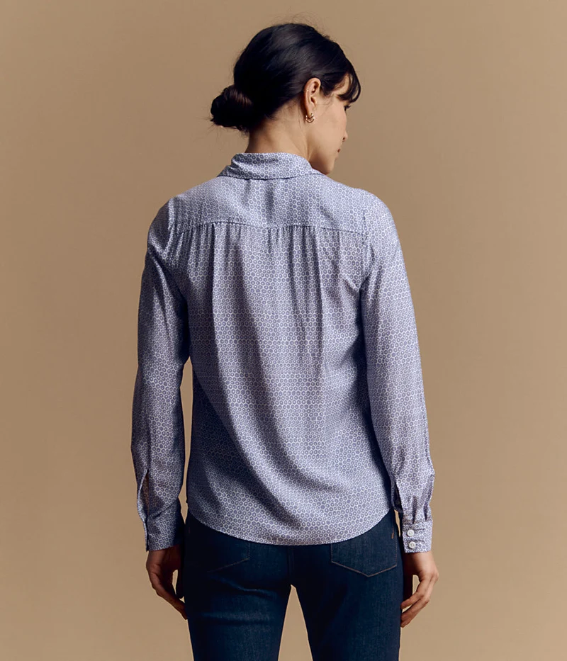 Chemise imprimée en viscose et soie COUNTRY/84092/640