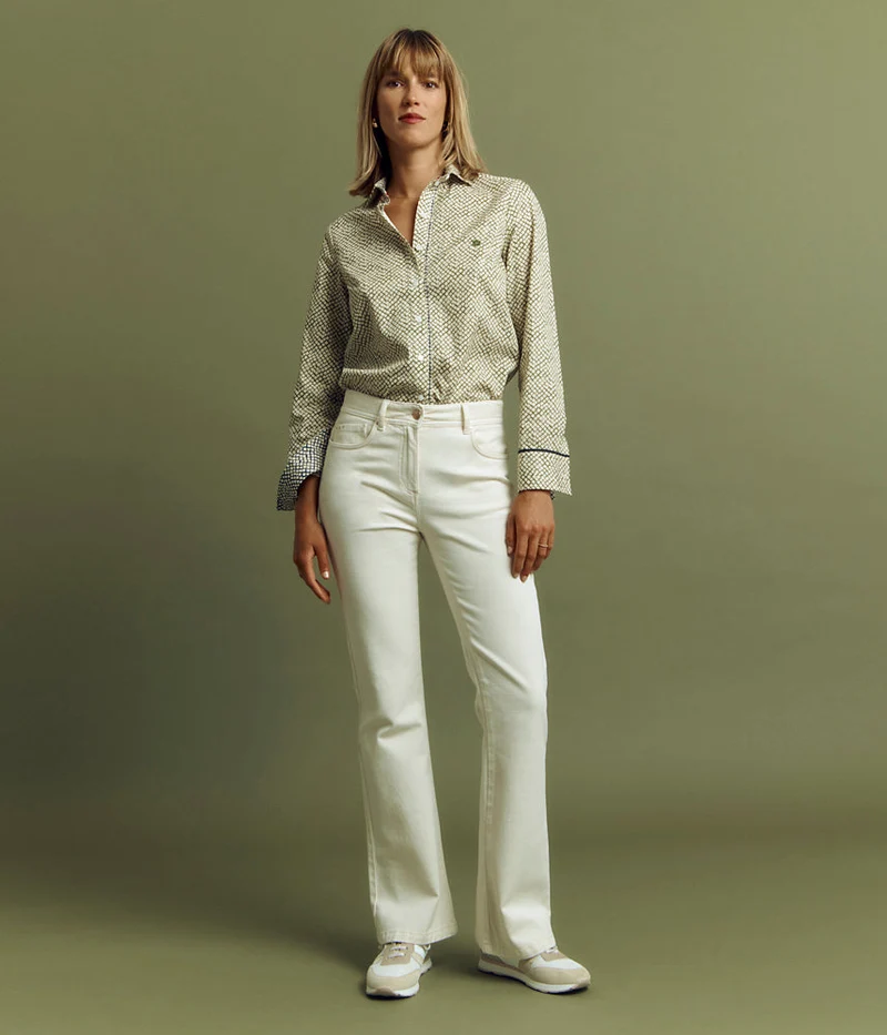 Jeans flare en coton stretch PYTA/85170/007