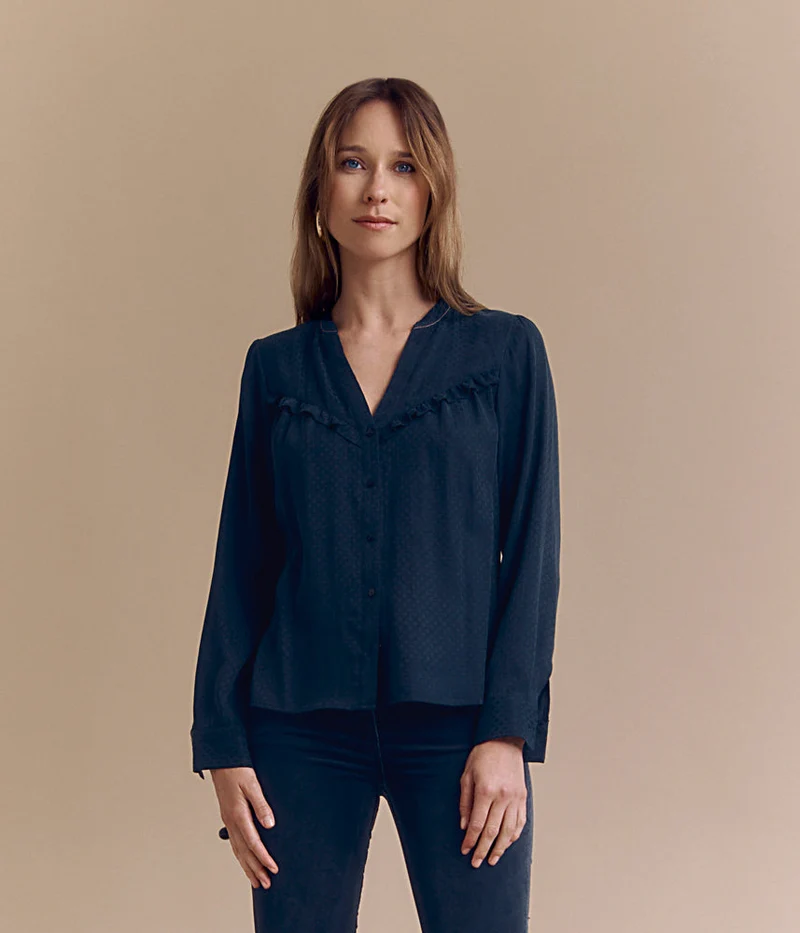 Chemisier satiné en coton CELIA/84049/500