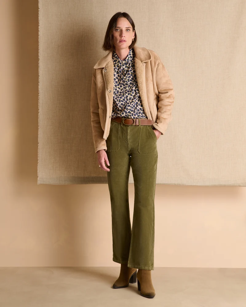 Pantalon vert coupe droite PRUNIER/14180/189
