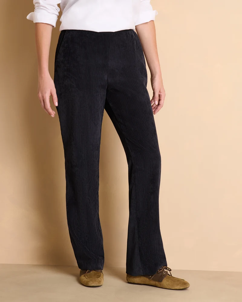 Pantalon bleu marine droit ceinture élastiquée PELVET14/14089/317