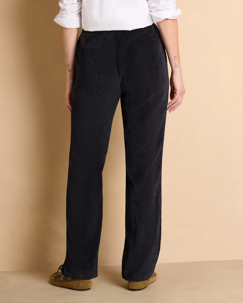 Pantalon bleu marine droit ceinture élastiquée PELVET14/14089/317