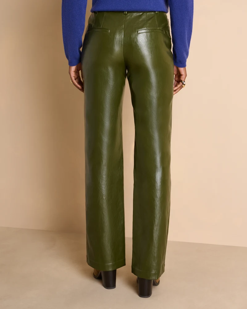 Pantalon vert droit et large PIVERT/14080/193