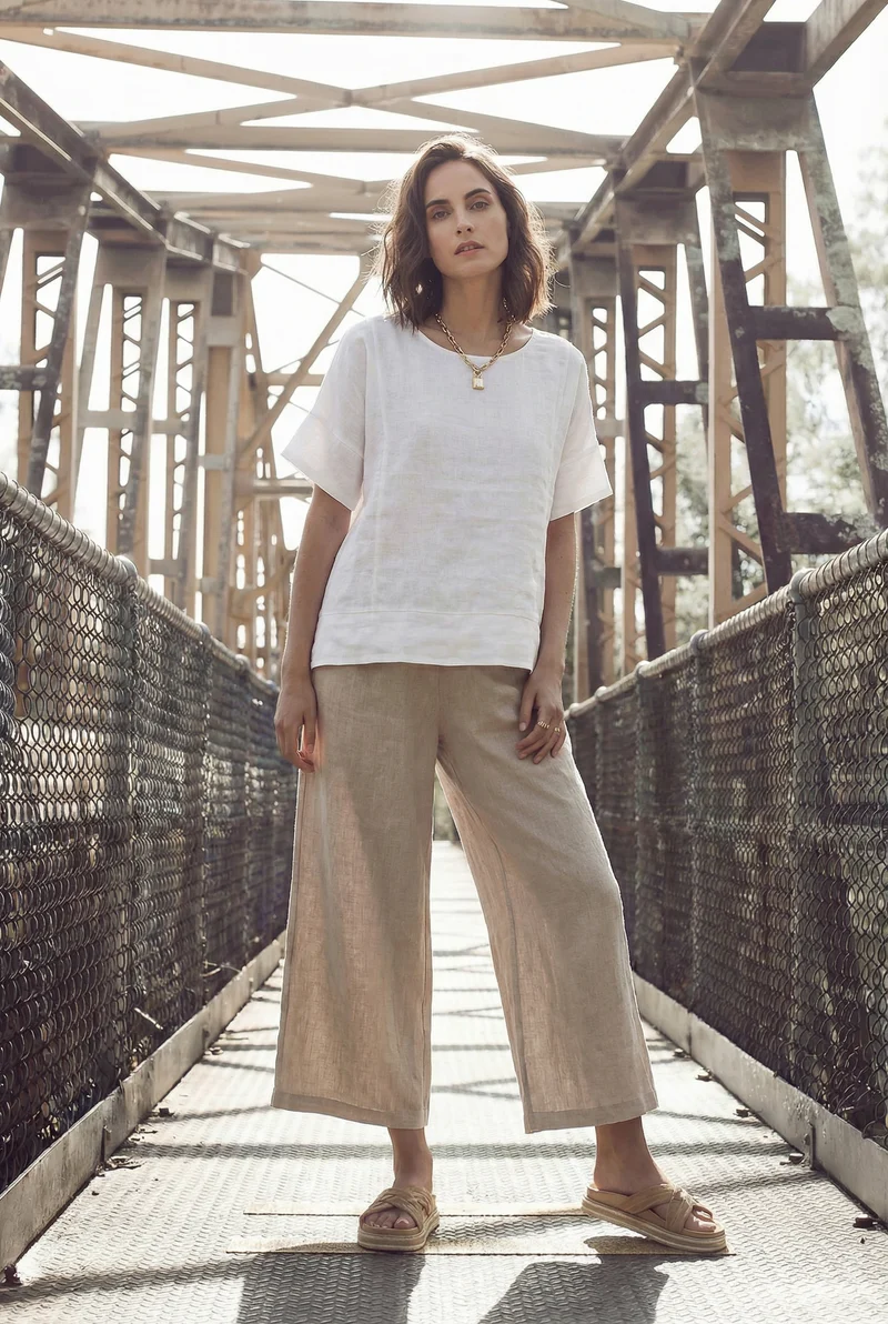 Oversized Boxy Linen Tunic Top