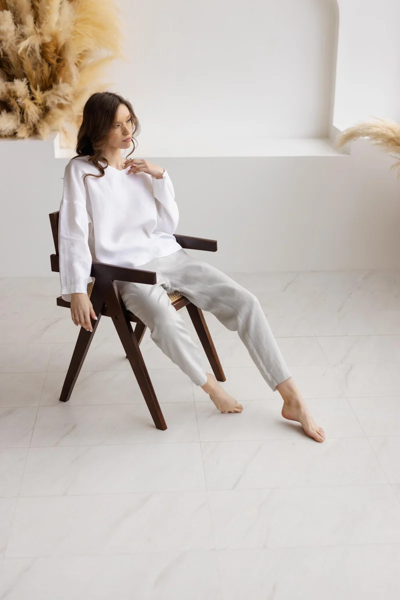 Linen Straight Leg Pants GLIDE
