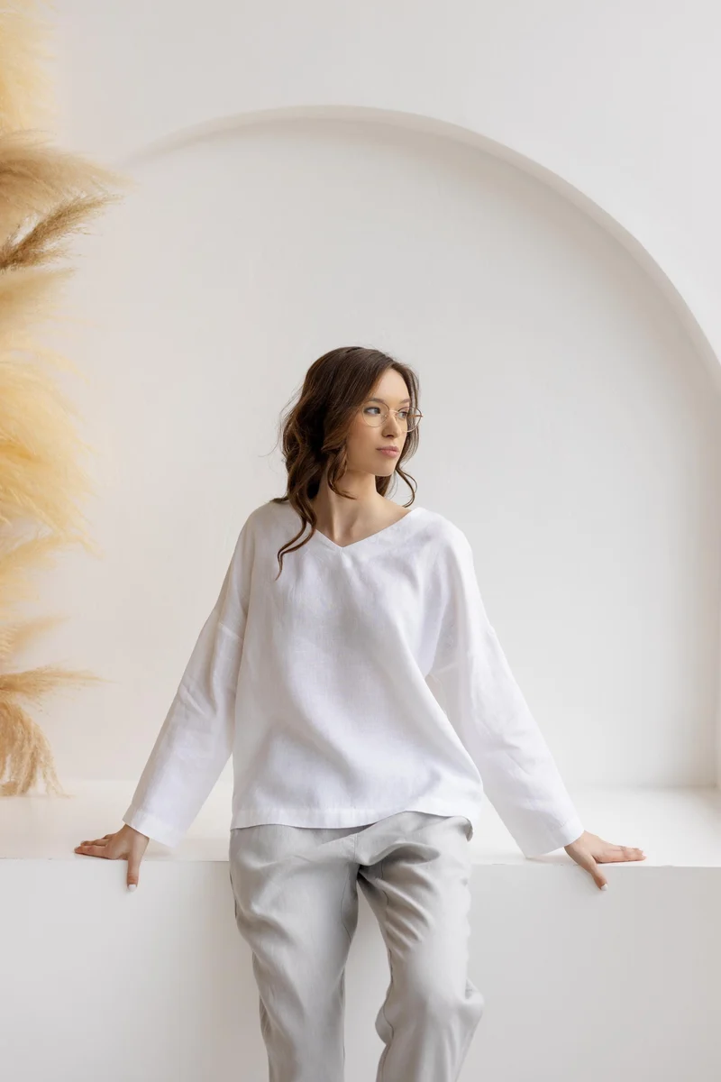 Linen Straight Leg Pants GLIDE
