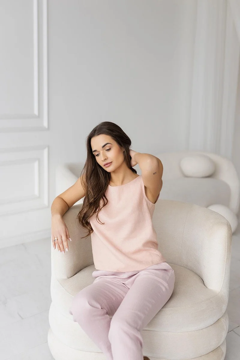 Linen Tank Top - Soft & Breathable Summer Top - VELORA