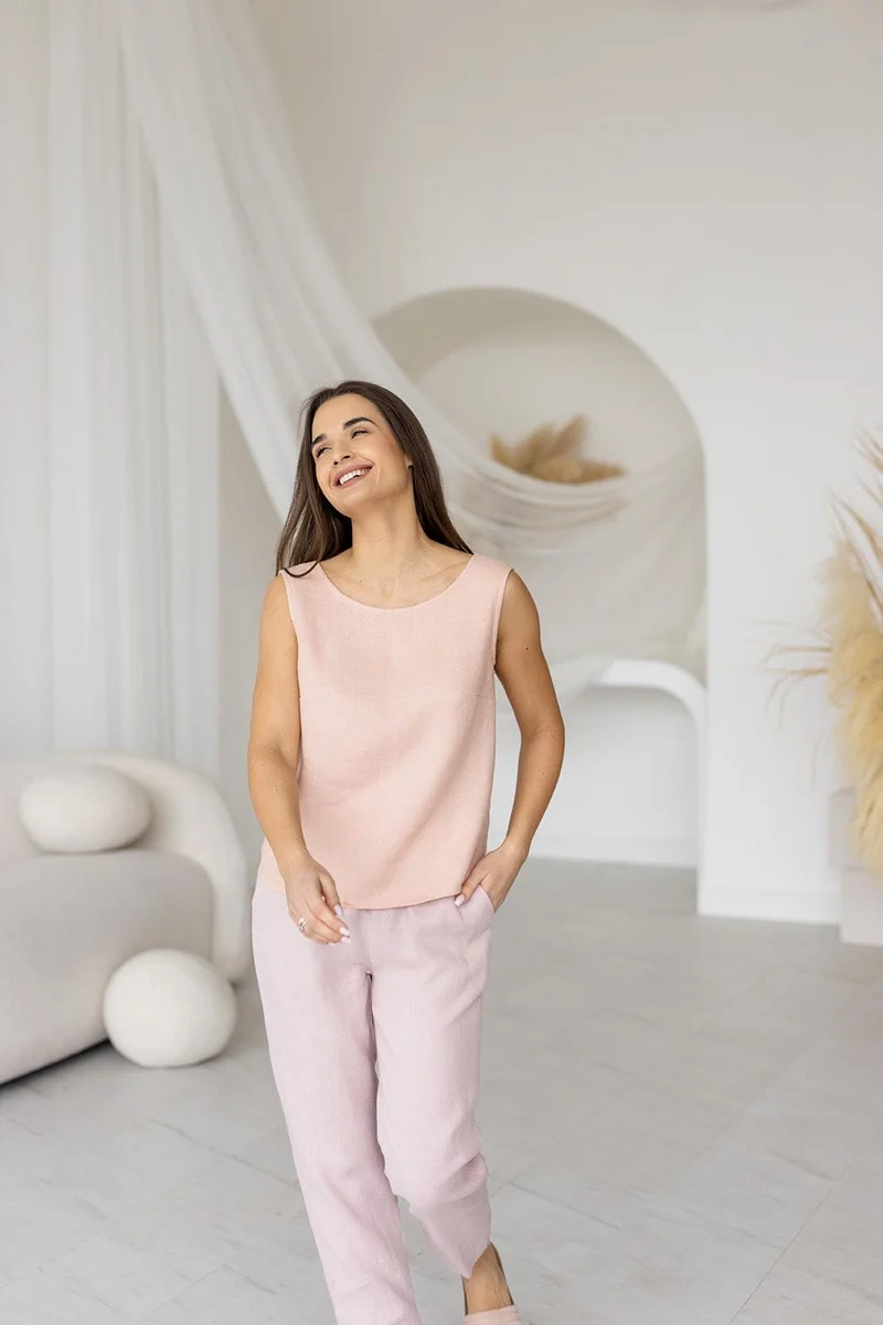 Linen Tank Top - Soft & Breathable Summer Top - VELORA