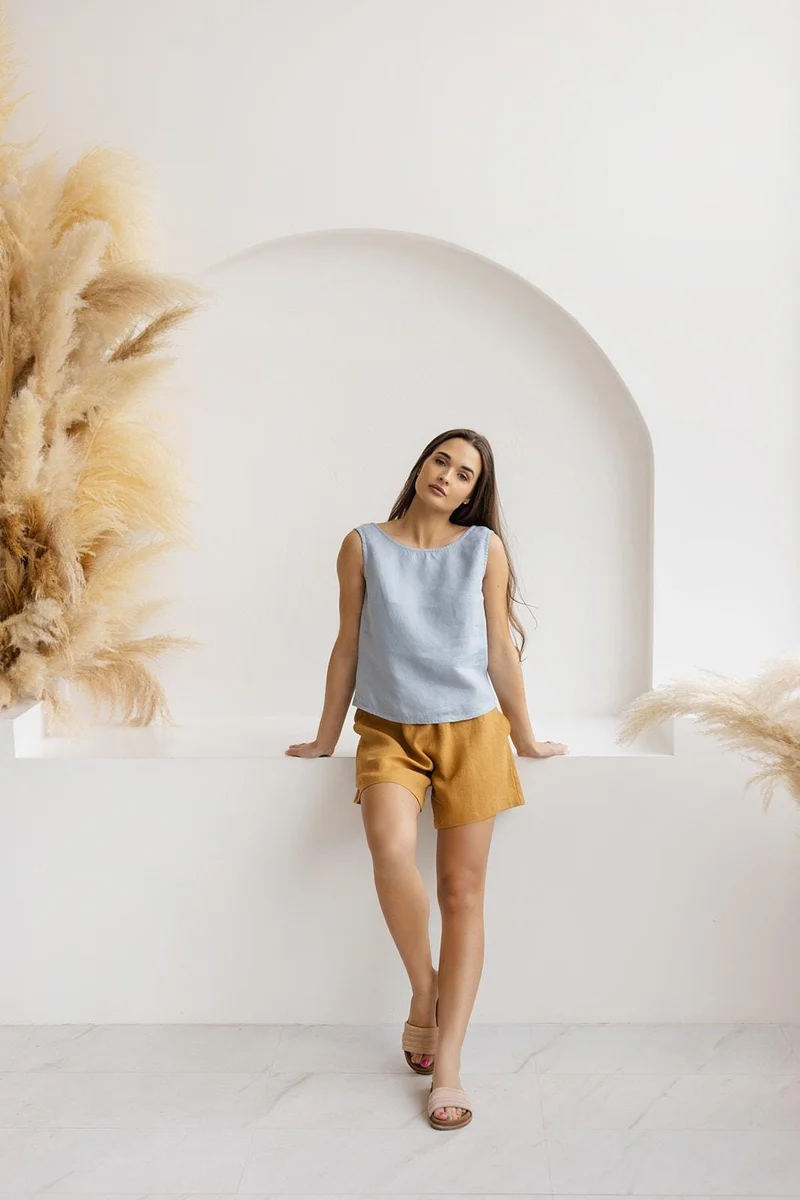 Linen Summer Shorts | Elastic Waist & Relaxed Fit - LOOM