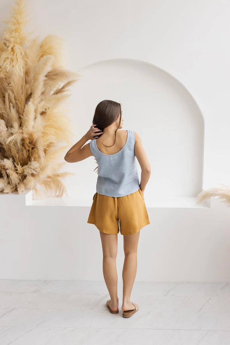 Linen Summer Shorts | Elastic Waist & Relaxed Fit - LOOM