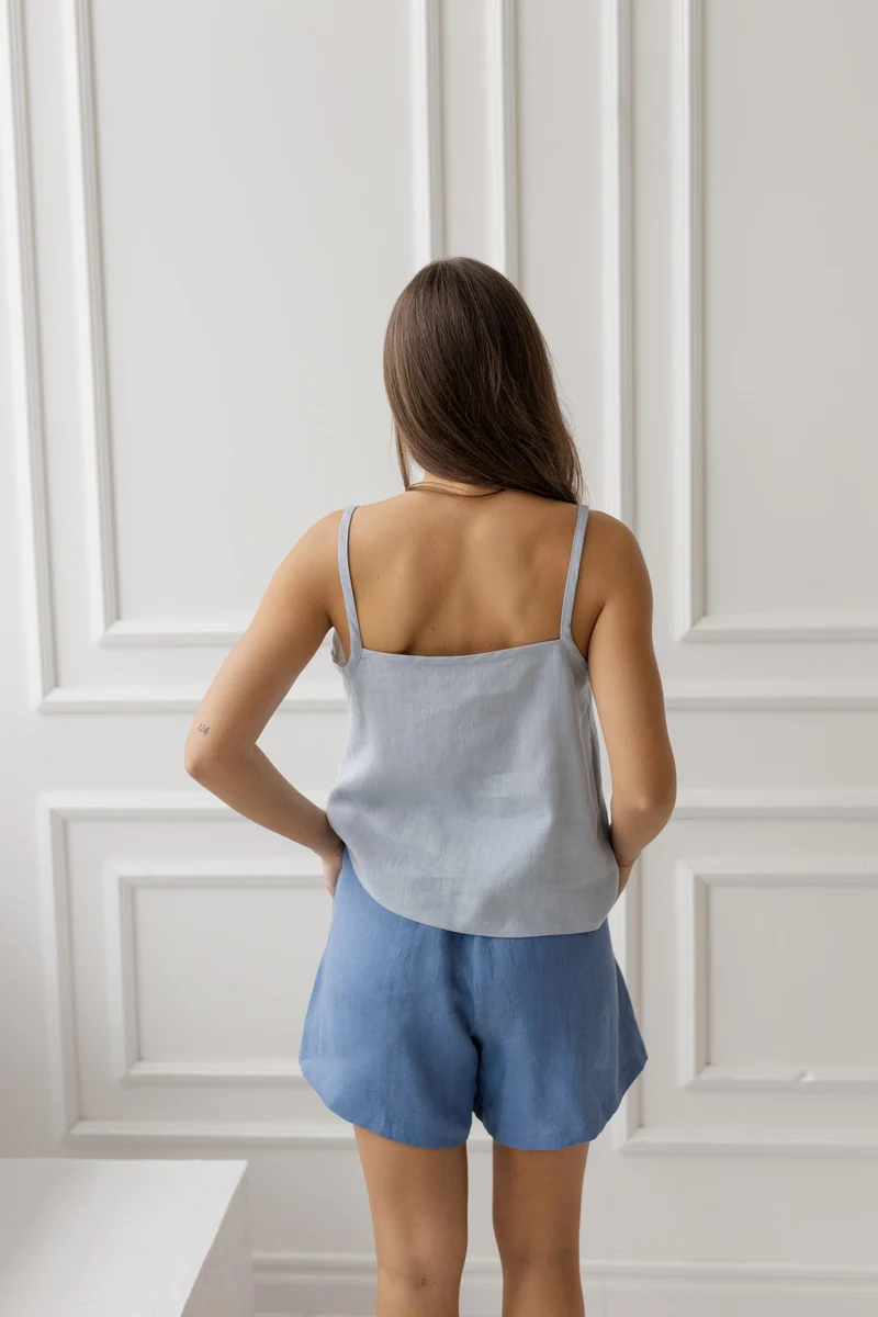 Linen Shorts - Women's Relaxed Fit Summer Elastic Waist Shorts - LOOM
