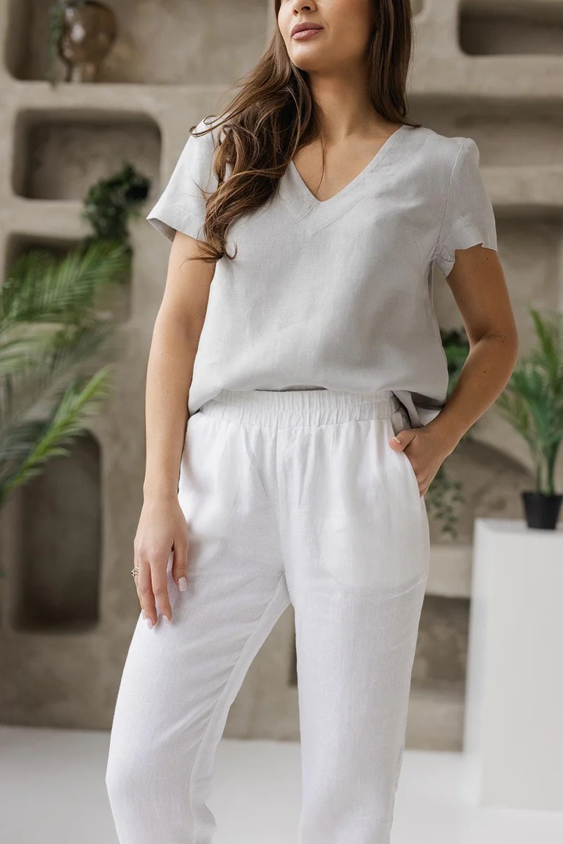 Linen Wide Leg Pants | Natural Summer Comfort - LINARA