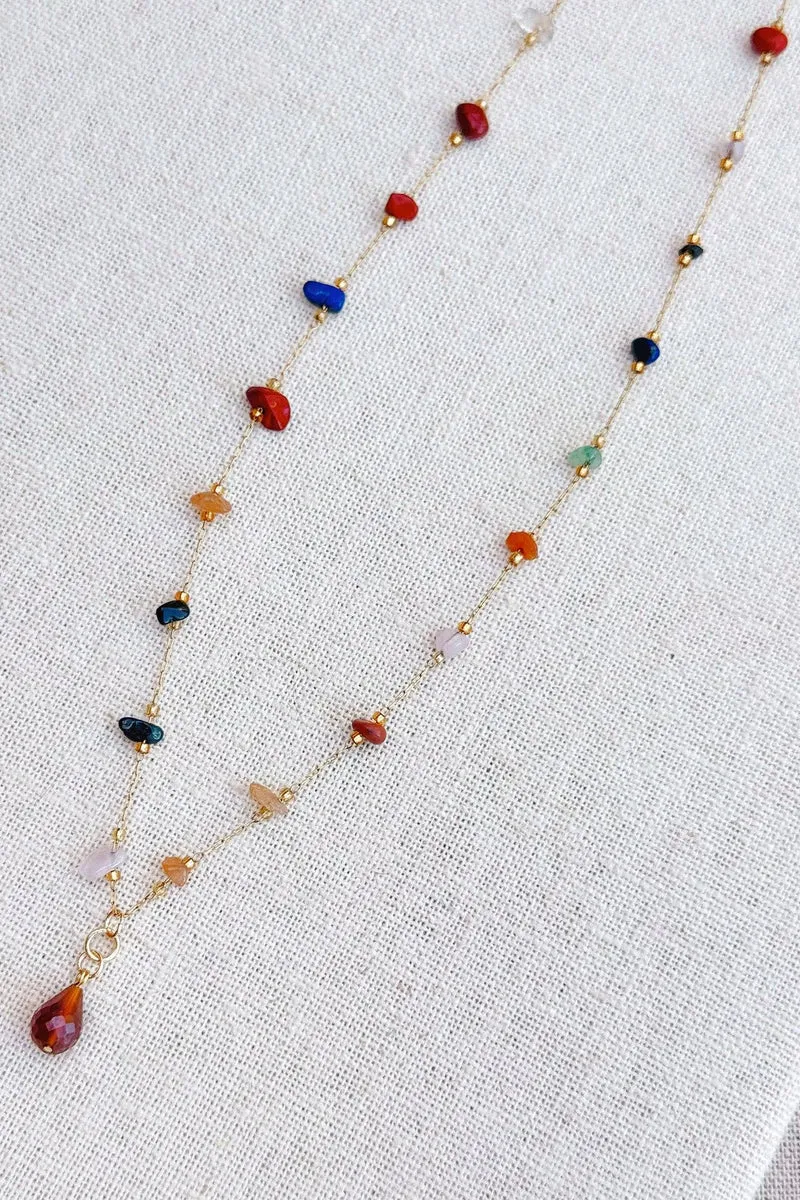 GRACIE ROSE Collier Goutte Calcédoine Multicolore