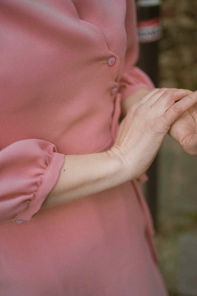 Robe Sofia - vieux rose - viscose upcyclée - made in France