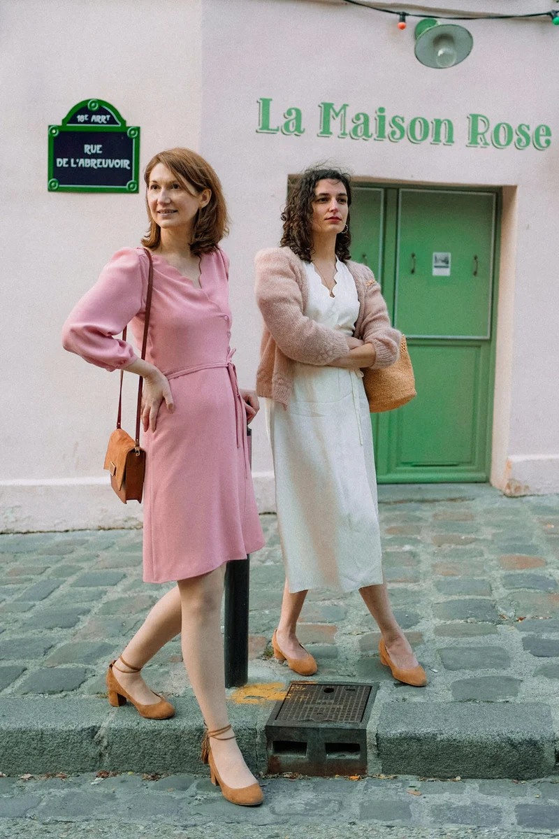 Robe Sofia - vieux rose - viscose upcyclée - made in France
