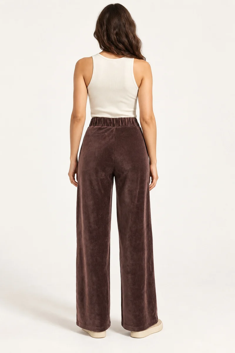 Le pantalon en velours à jambe large Tricotto | 96052