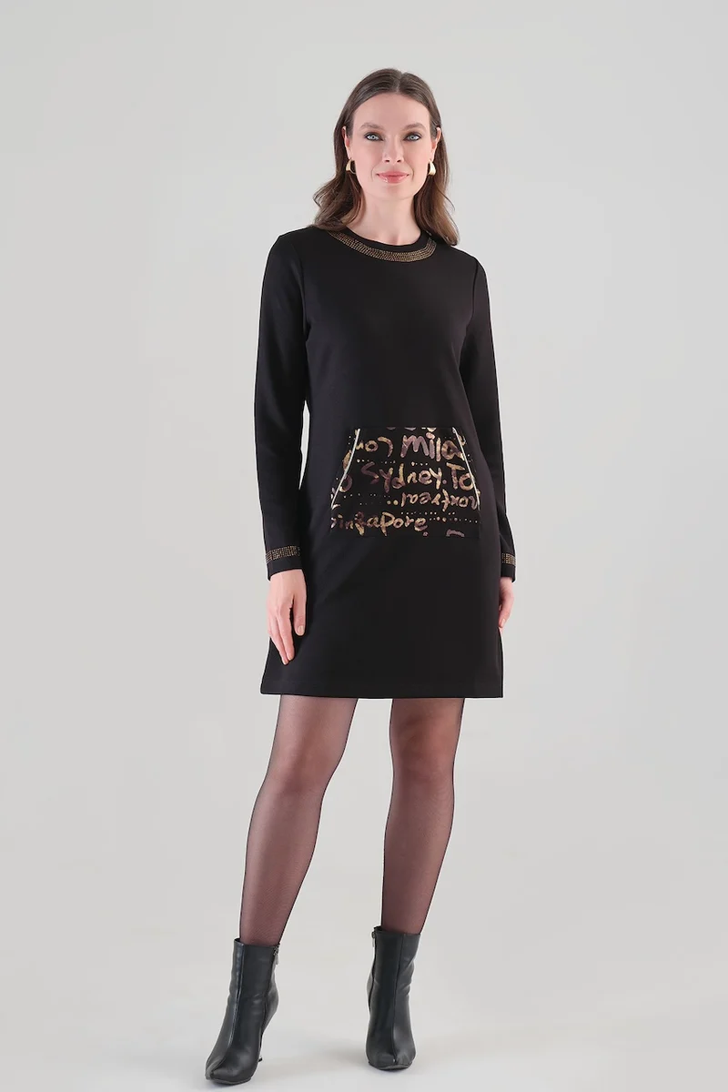 La robe à poche imprimée Tricotto | 96040