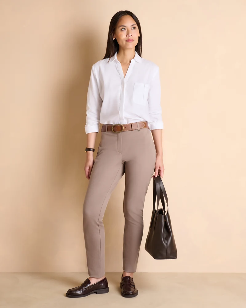 Pantalon marron droit PLUVIER14-BIS-L/14143/040