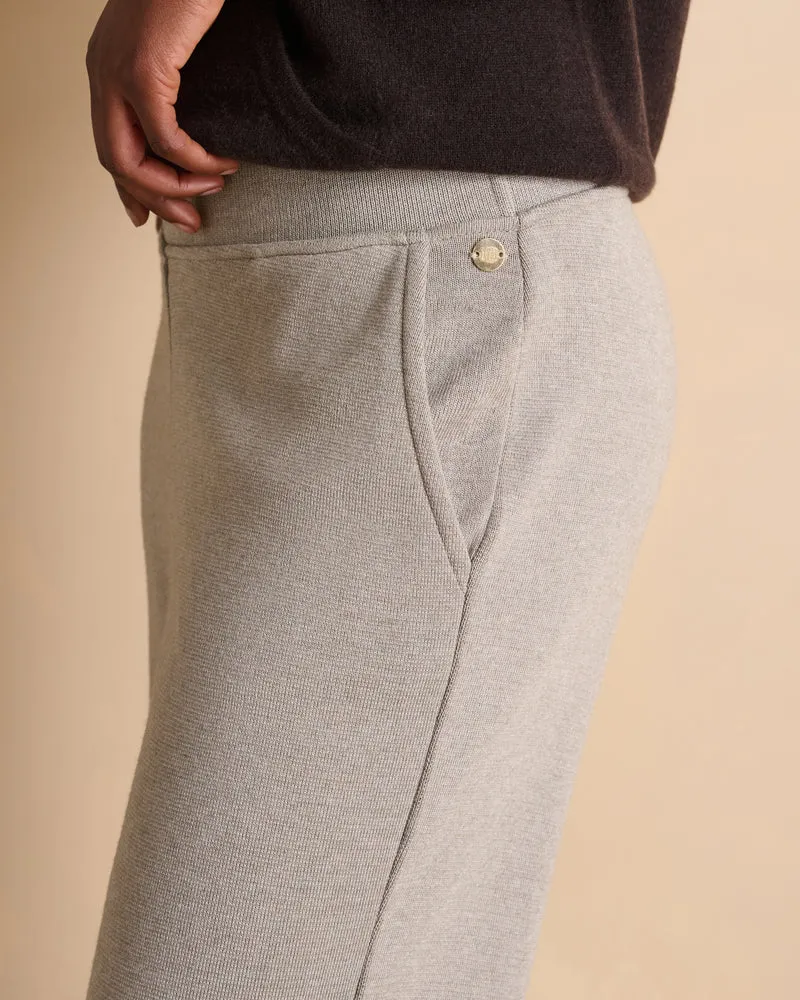 Pantalon beige large en laine mérinos YAULNE14/14126/790