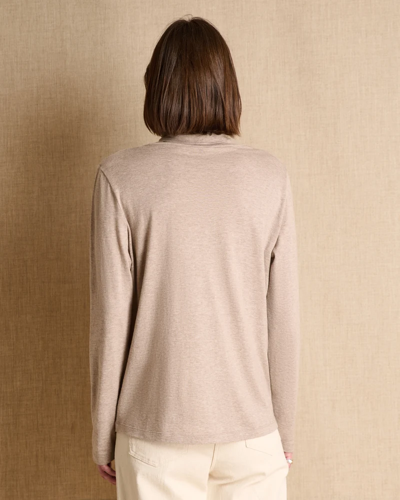 Tee-shirt beige col roulé TOUCH-CR14/14122/022