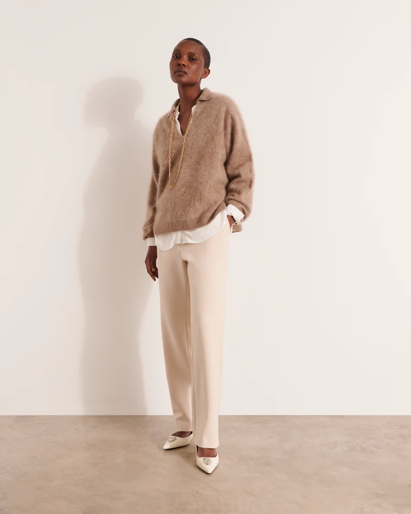 Pantalon large en laine mérinos YAULNE/12248/781