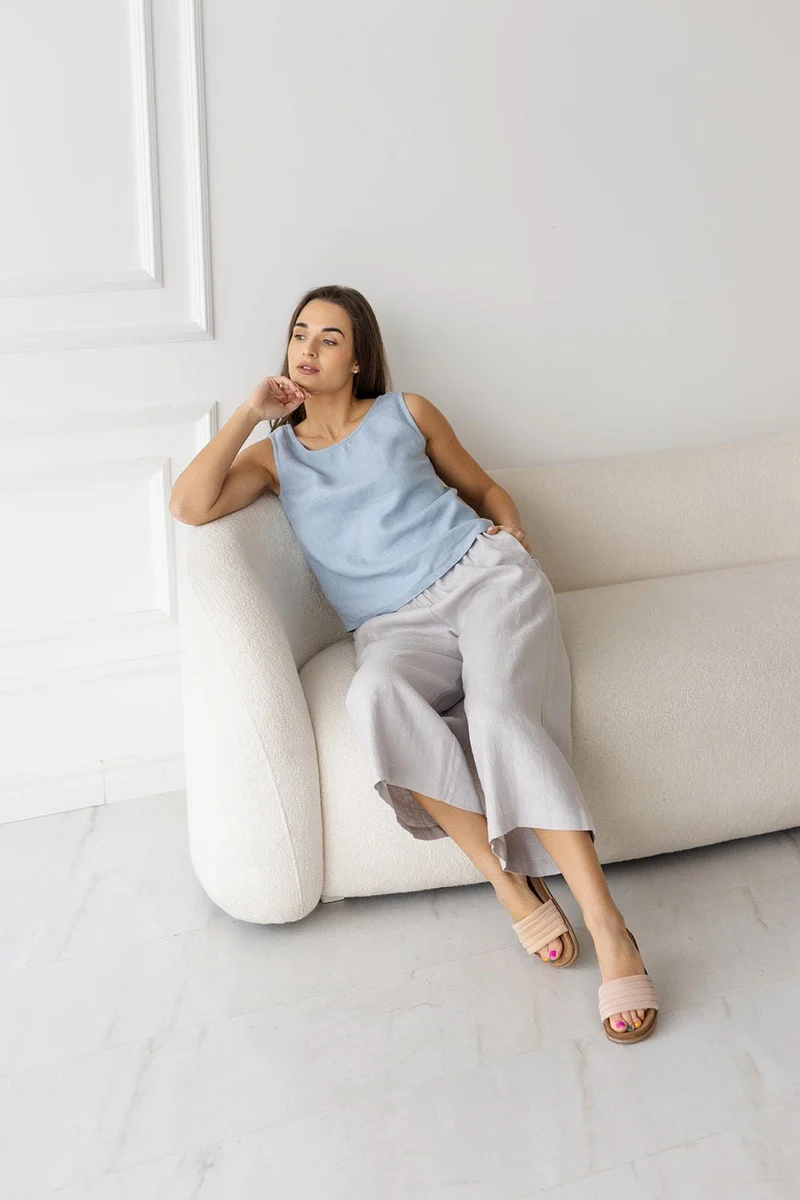 Linen Culottes | Cropped Wide Leg Pants - DRIFTEASE