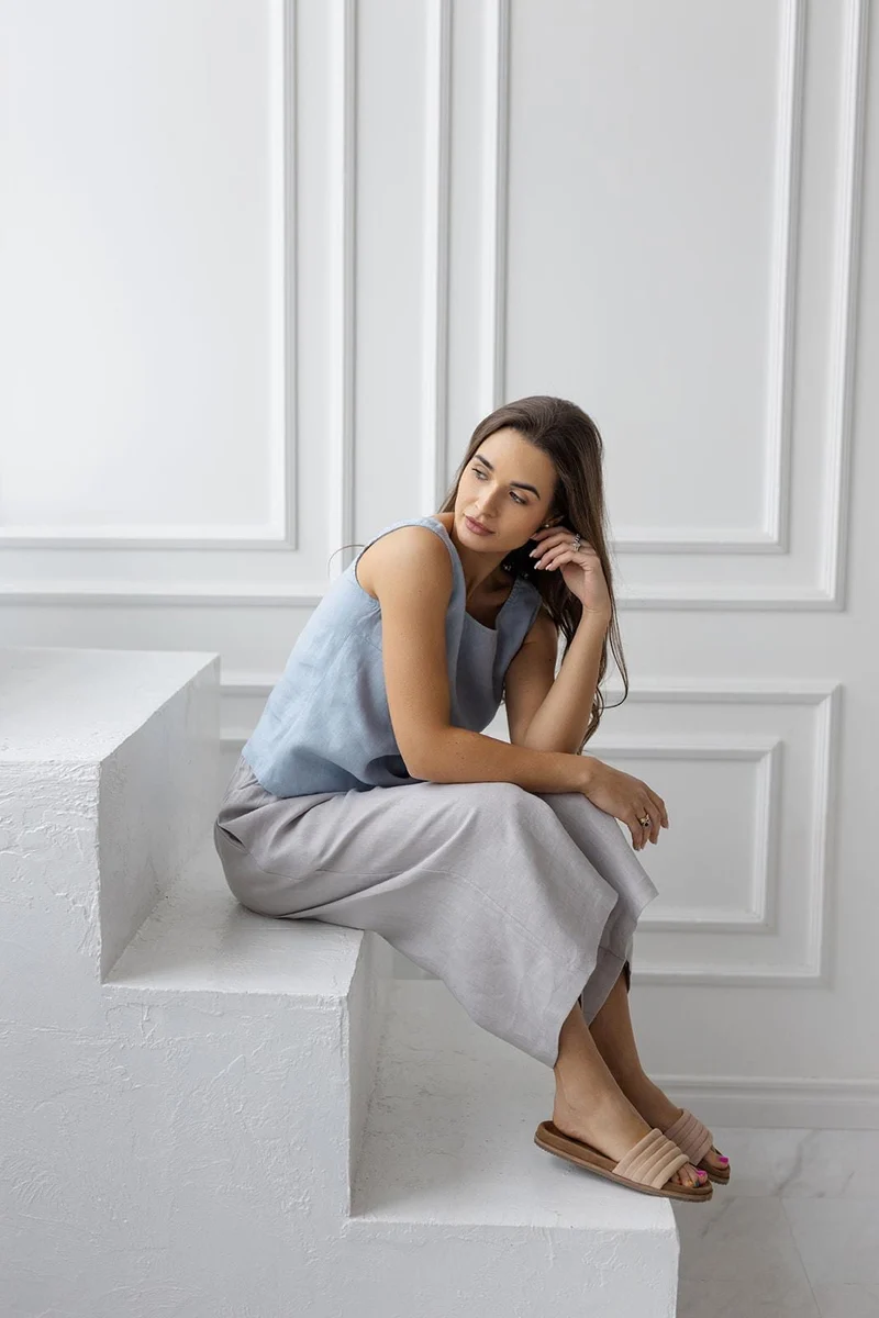 Linen Culottes | Cropped Wide Leg Pants - DRIFTEASE
