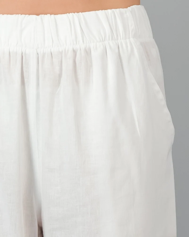Women's white linen trousers