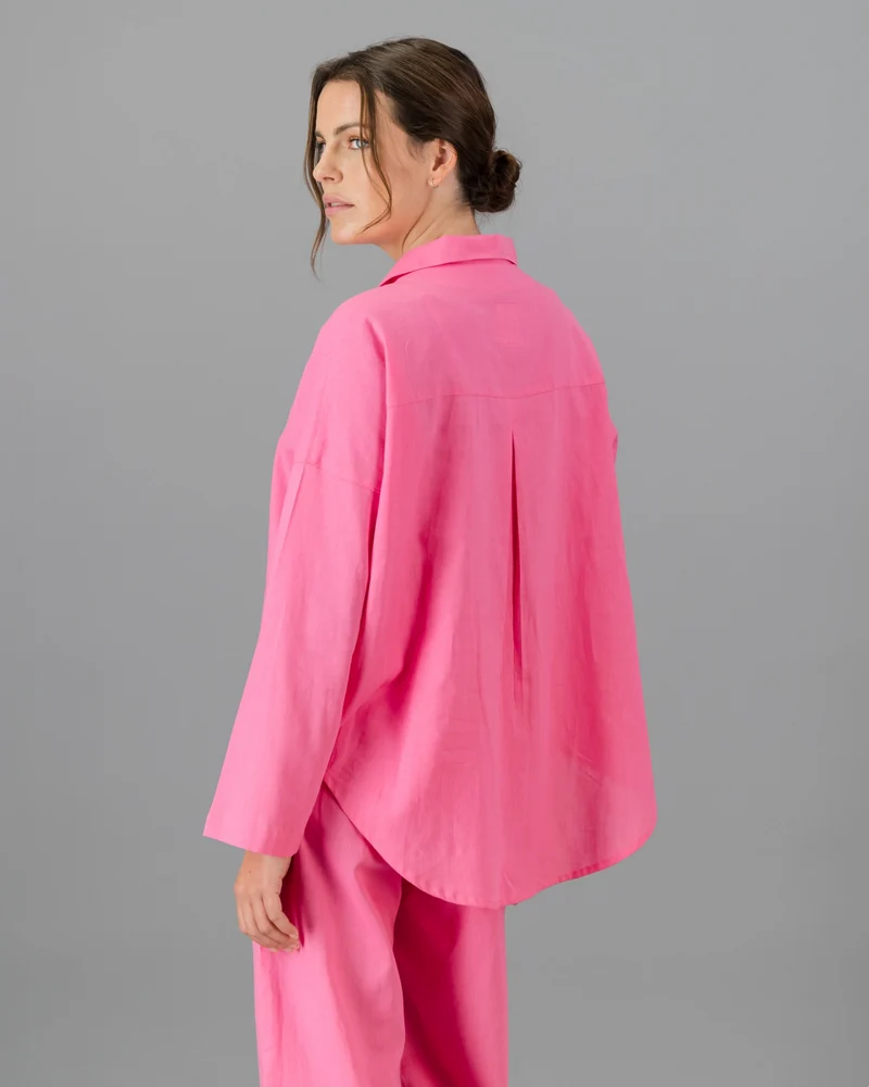 Pink Linen Shirt for Women