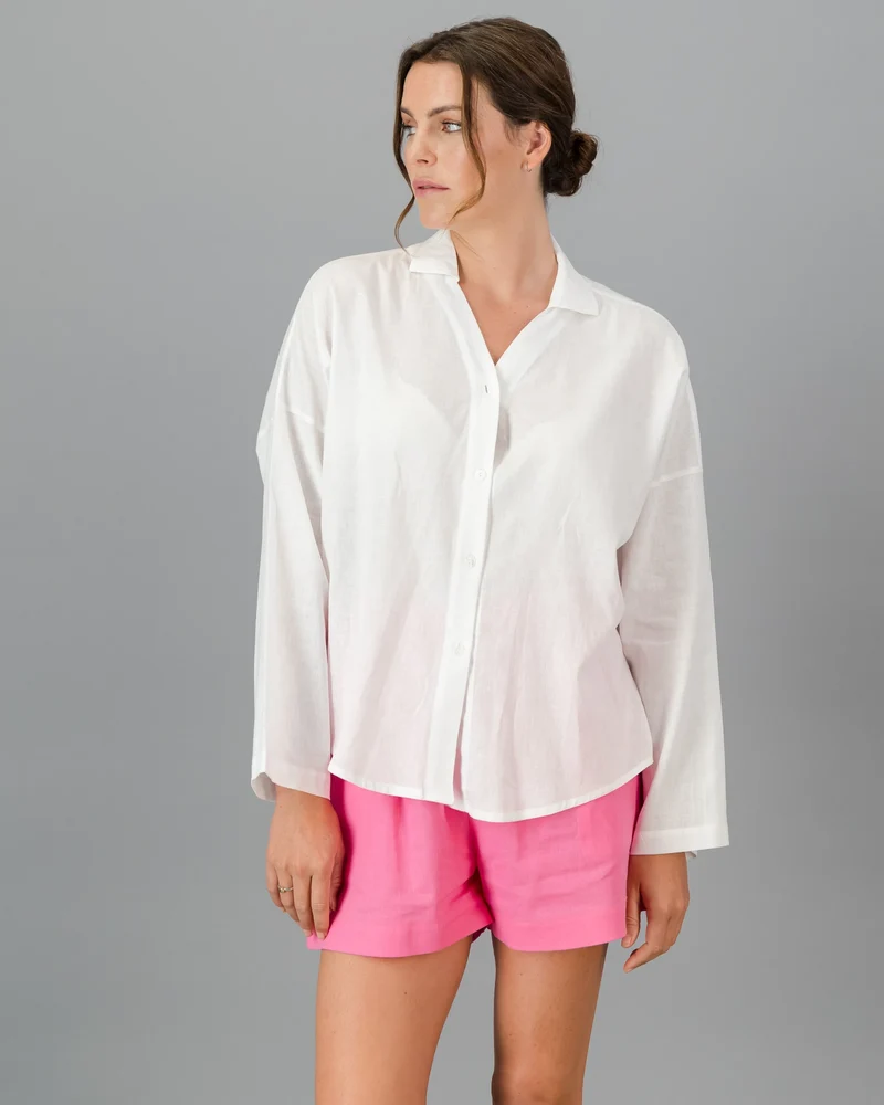White linen shirt for women