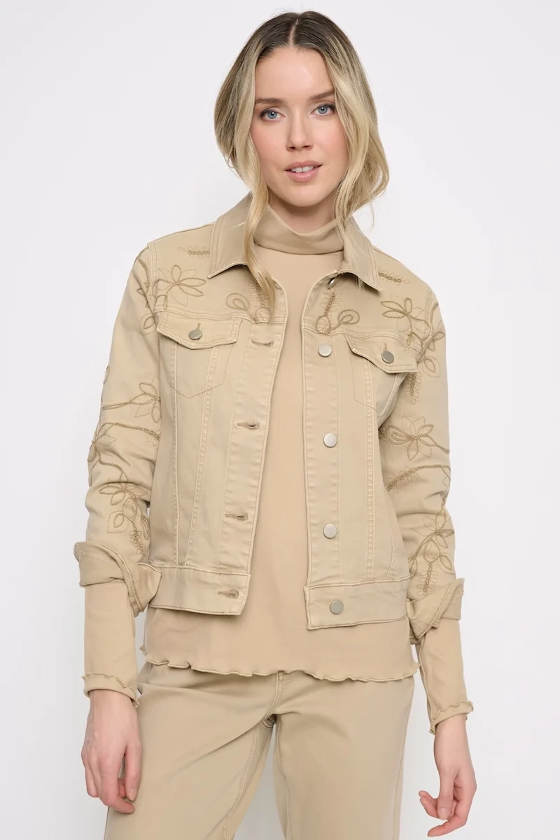 La veste en denim brodée Picadilly | Y6498
