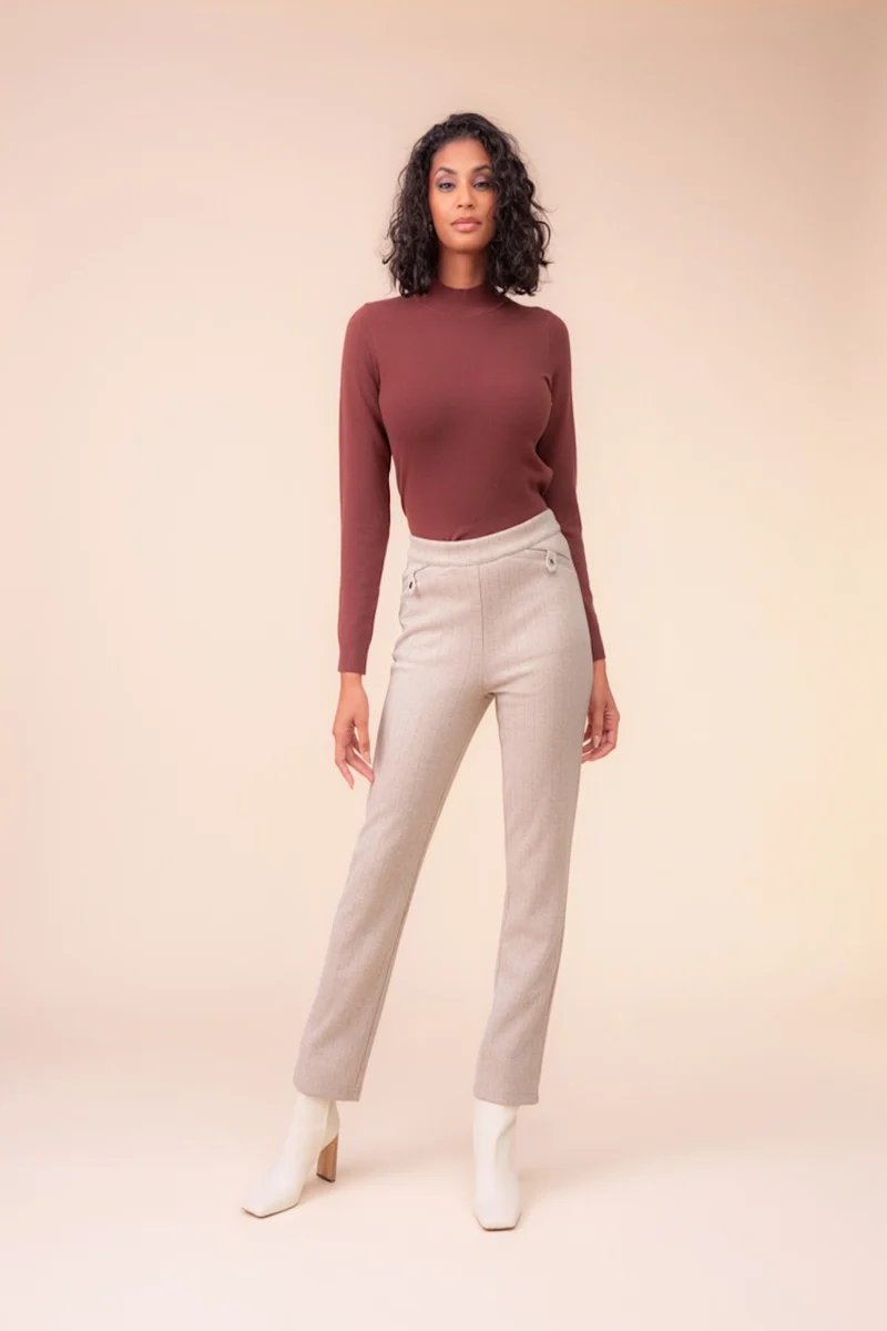 Le pantalon droit taille mi-haute Alison Sheri | A48018