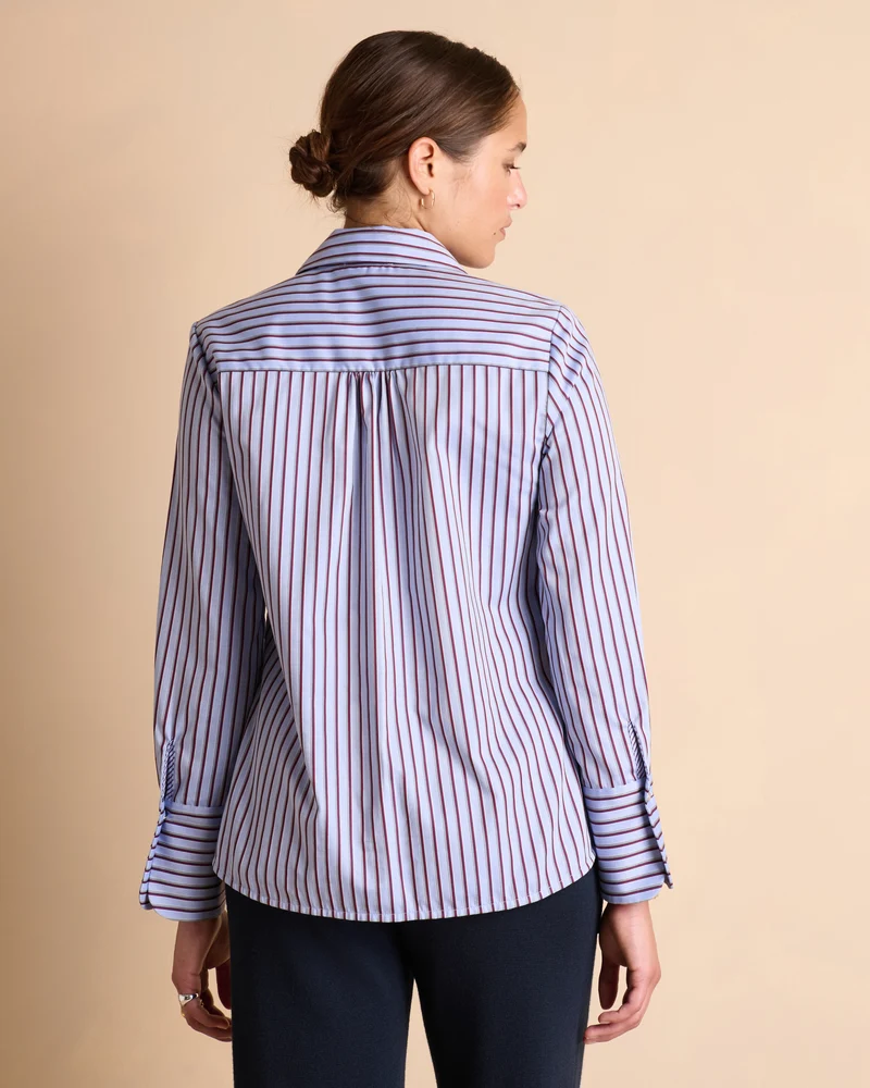 Chemise bleue à rayures manches longues CAPTURE/14158/631